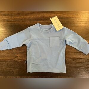 Olive + Scout Light Blue Long-Sleeve Pocket Tee for Kids